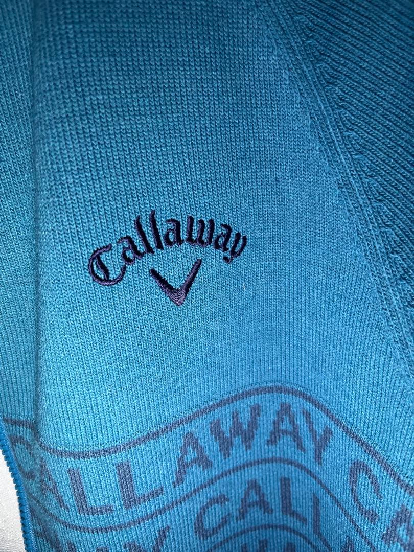 Callaway ジップアップセーター 青
