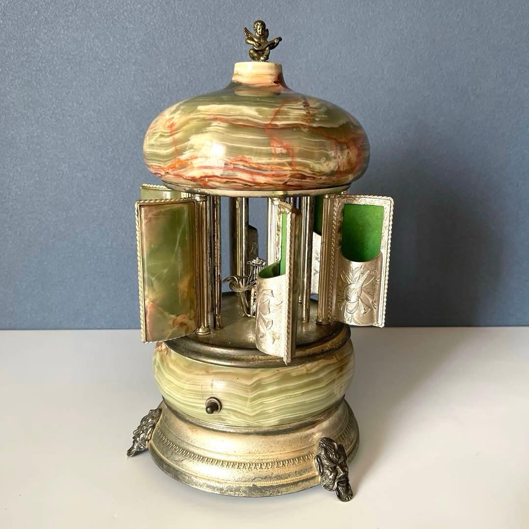『修理　必要』リュージュ　陶器製カラクリ オルゴール　葉巻入れ　reuge