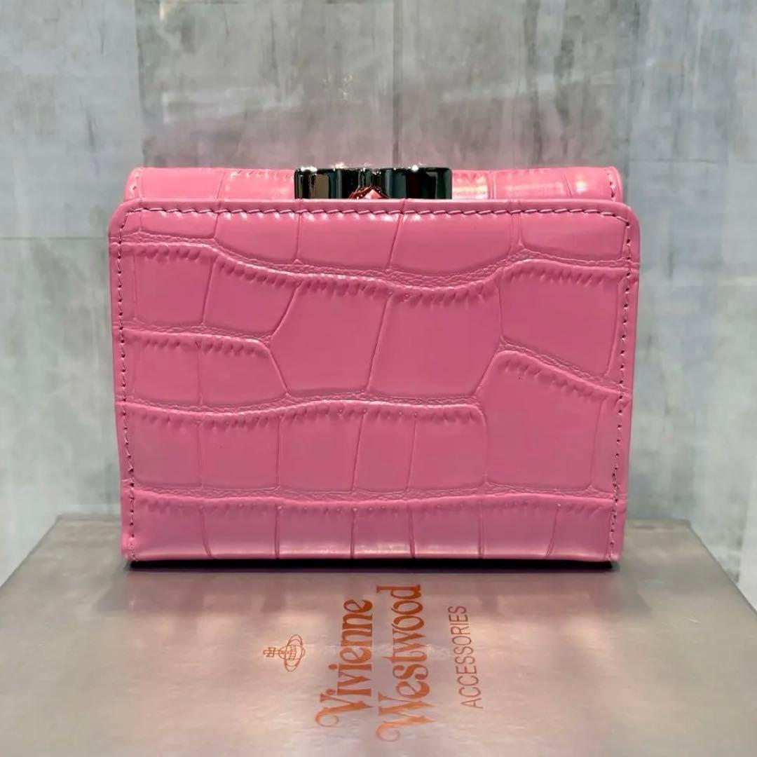 Vivienne Westwood 3つ折り財布 / クロコ型/ピンク