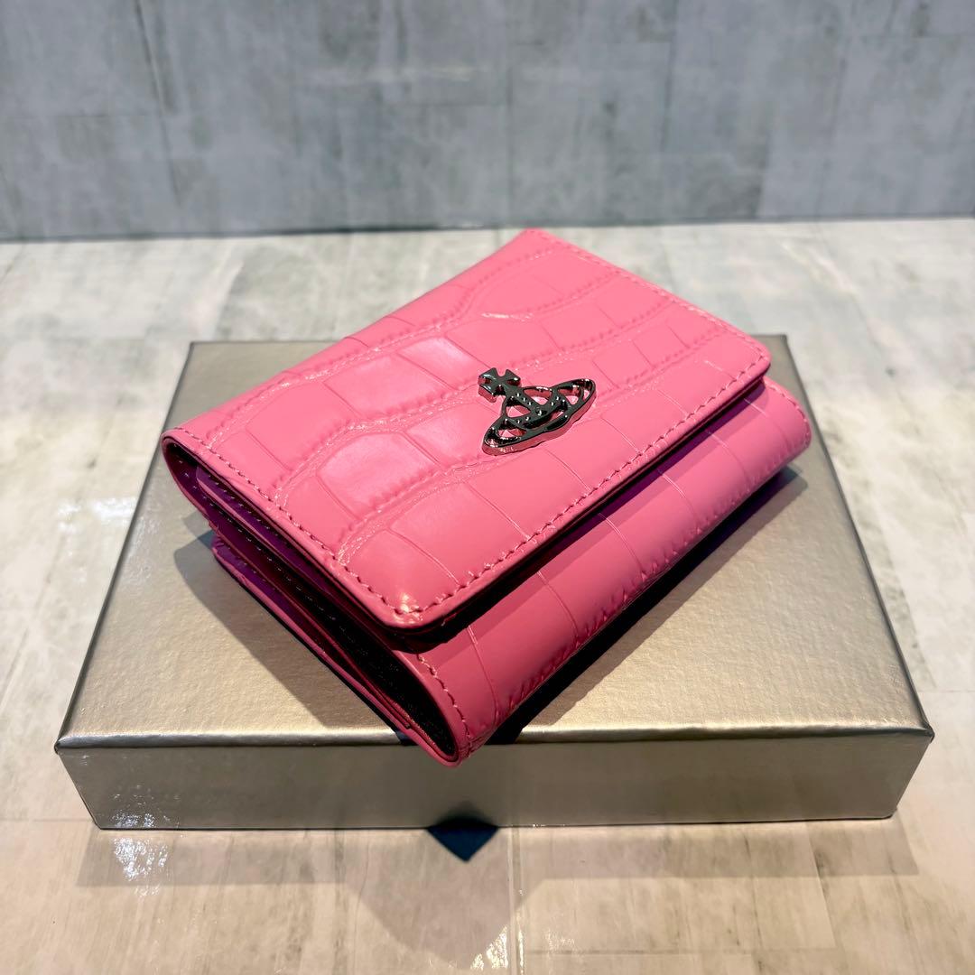 Vivienne Westwood 3つ折り財布 / クロコ型/ピンク