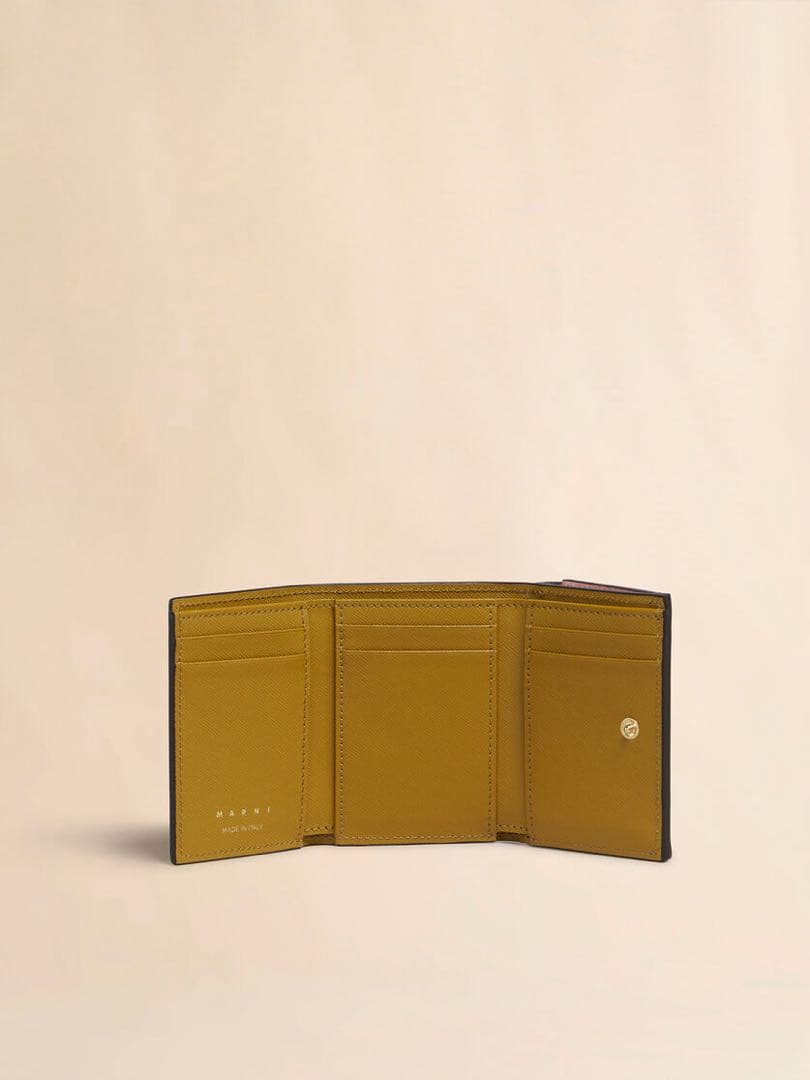 正規品新品タグ付きMARNI 三つ折り財布 オリーブグリーン/ピンク