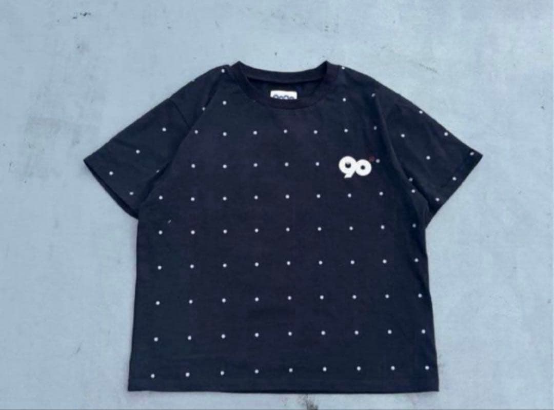 9090 Dot Cropped Tee Black 黒