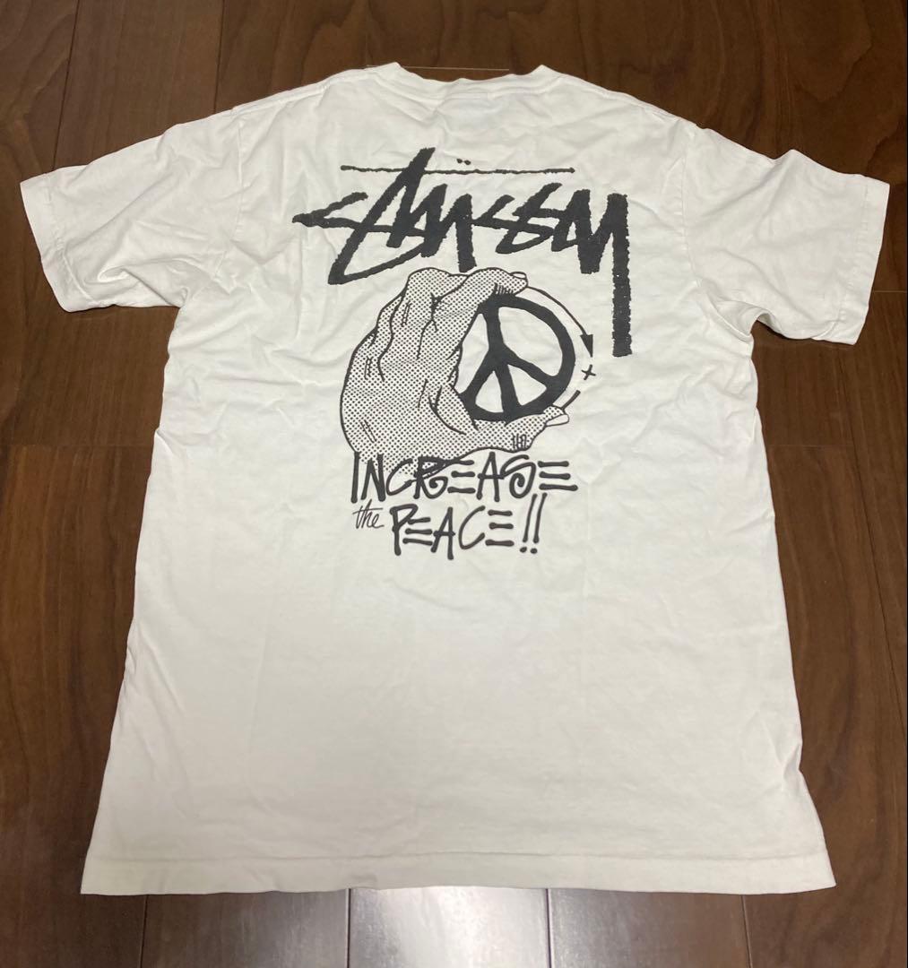 USA製黒タグステューシー ｔシャツＭ白increase the peace復刻
