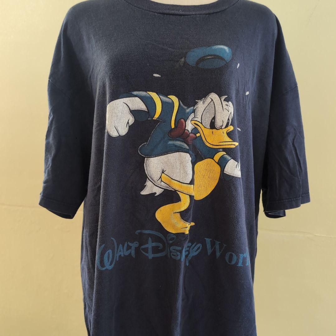 味噌汁専用1995'Disney ヴィンテージドナルドダックメンズTシャツ ネイ