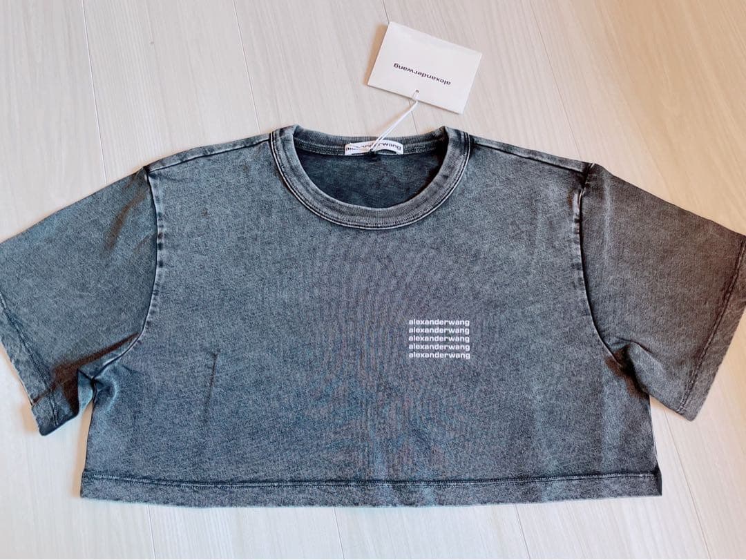 alexanderwang ダークグレー クロップドTシャツ