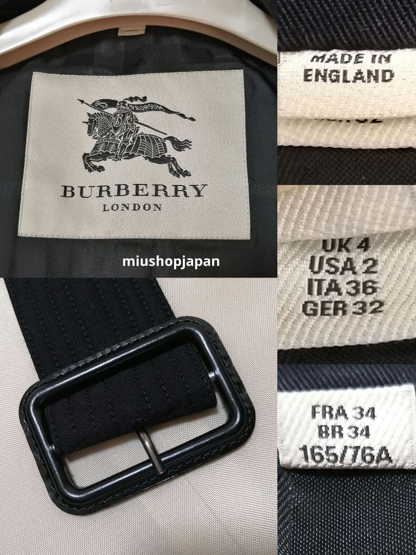 本物上質●XS バーバリーロンドン BURBERRY　トレンチコート　ブラック