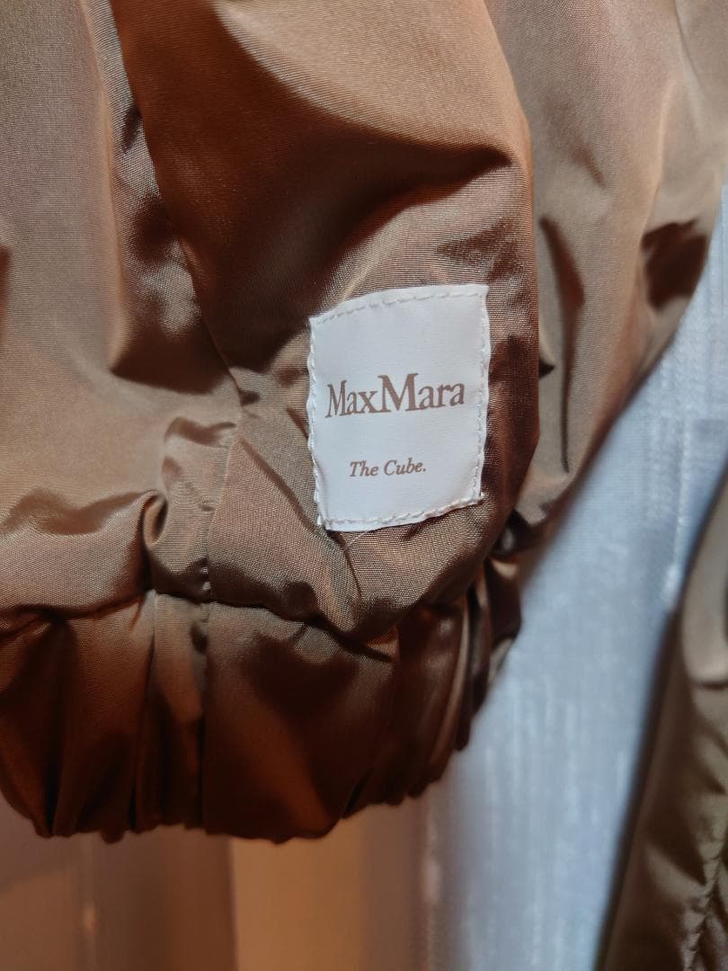 お値下げ☆極美品MAXMARA THECUBE☆ビジュータフタコートブラウン４０