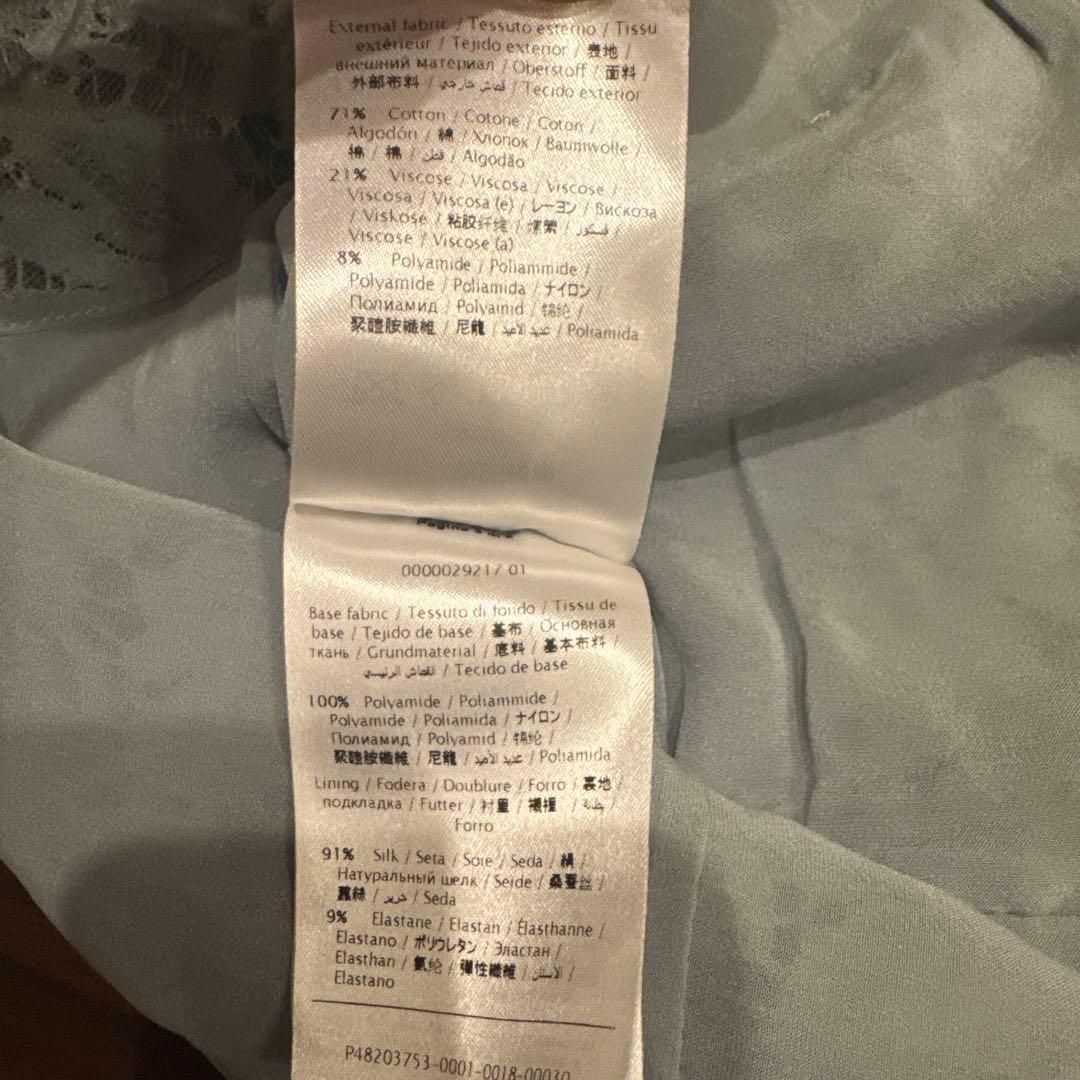 VALENTINOライトブルー レース 半袖ワンピース