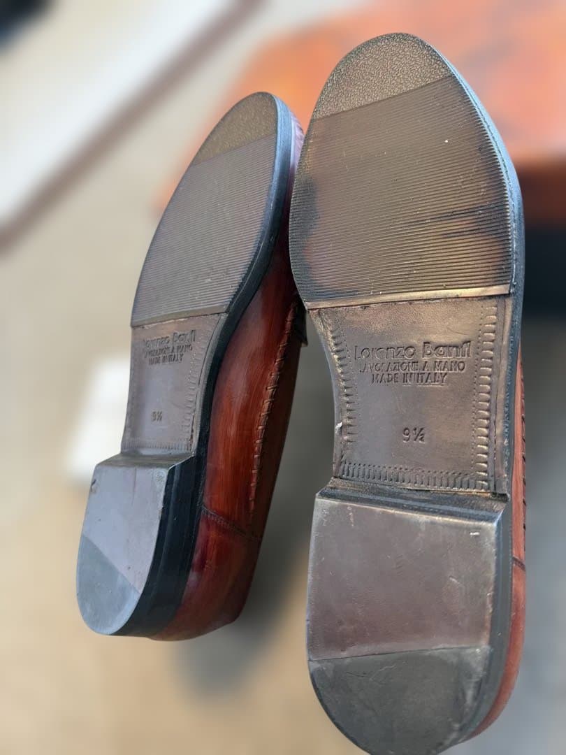 美品Lorenzo Banfi レザー デッキシューズ