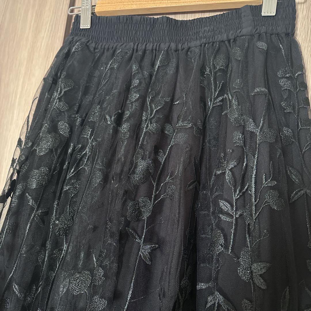 美品　ダブルスタンダードクロージングsov. 花柄チュールスカート 38