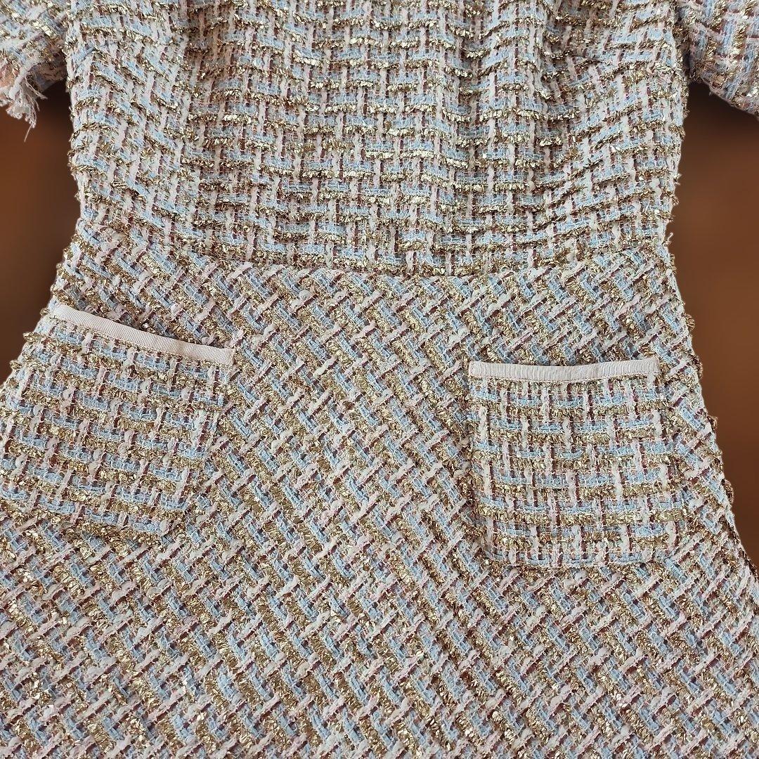 VALENTINO ツイード 半袖ワンピース