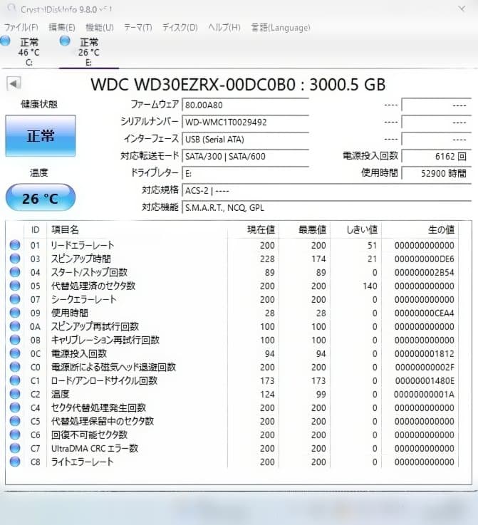 WD Green 3TB HDD WD30EZRX 2個組