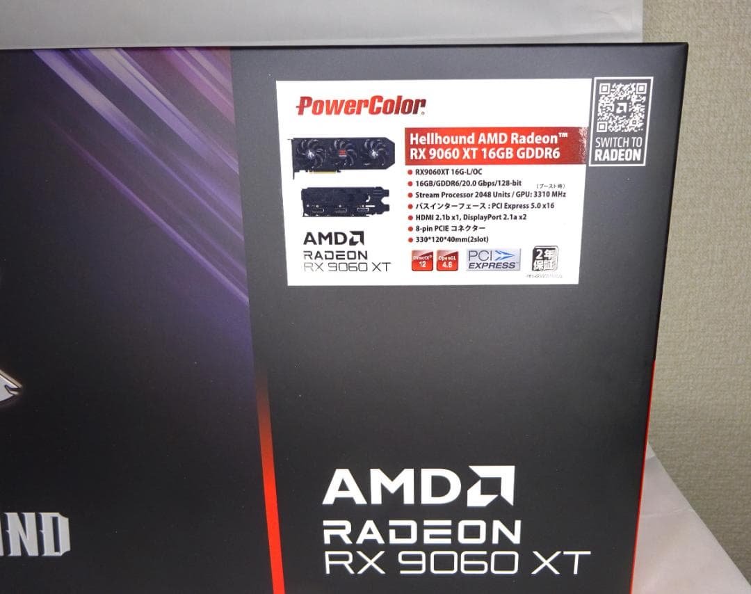 新品16G Radeon RX 9060 XT OC ゲーミング 正規品 銅製P
