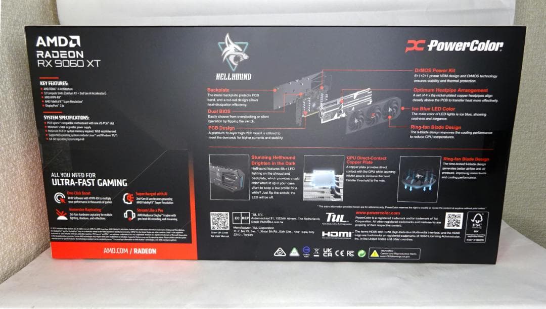 新品16G Radeon RX 9060 XT OC ゲーミング 正規品 銅製P