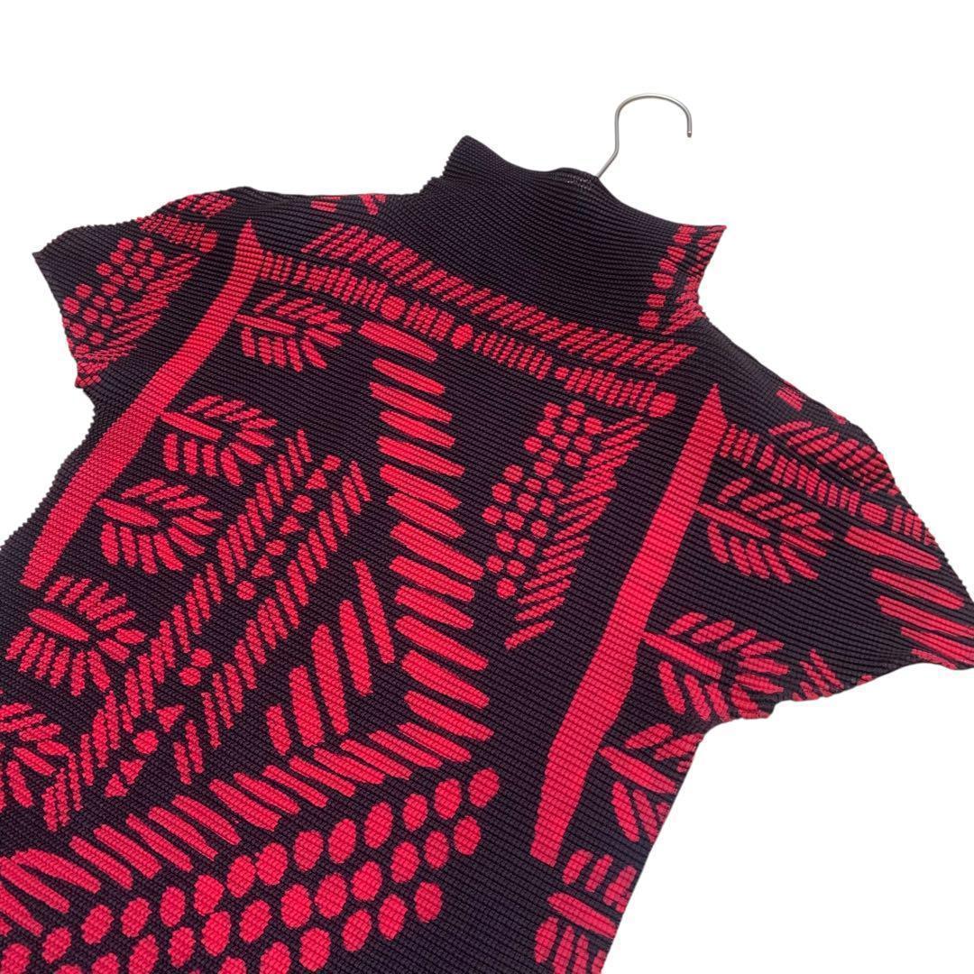 ME ISSEY MIYAKE ワッフルカットソー 半袖 フレンチスリーブ 総柄