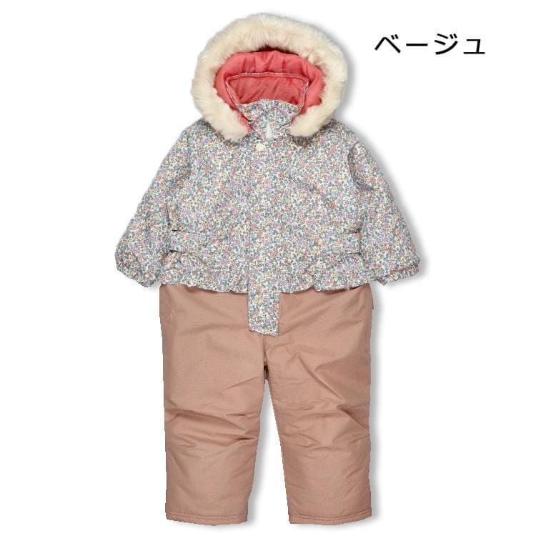 ななまる　新品110小花柄切替スノーコンビ・スノーウェア