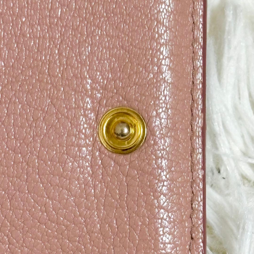 ミュウミュウ 三つ折り財布 コンパクトウォレット ゴールドロゴ RFID 箱