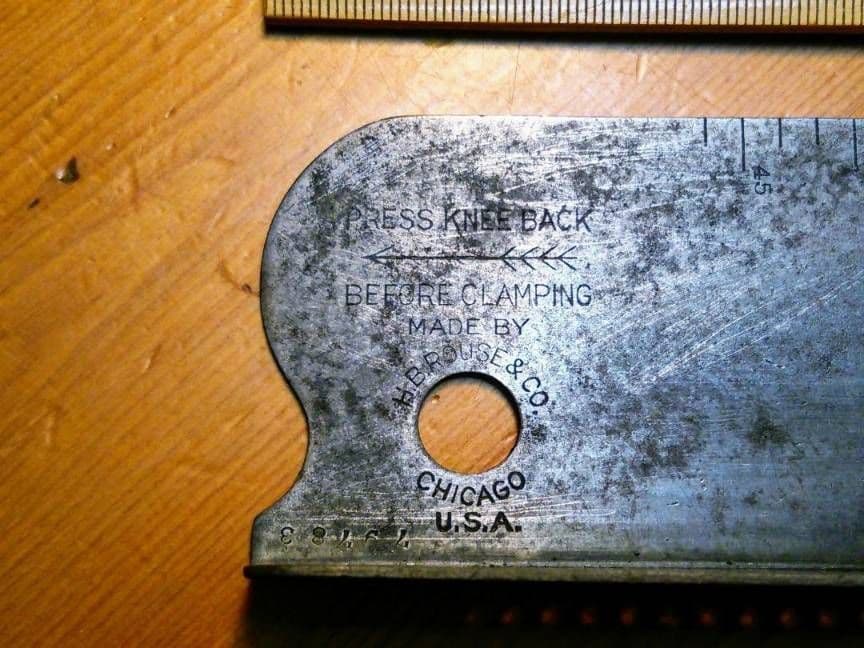 【1045】アメリカ製錬鉄のステッキ中尺25cmヴィンテージ＋活字2品