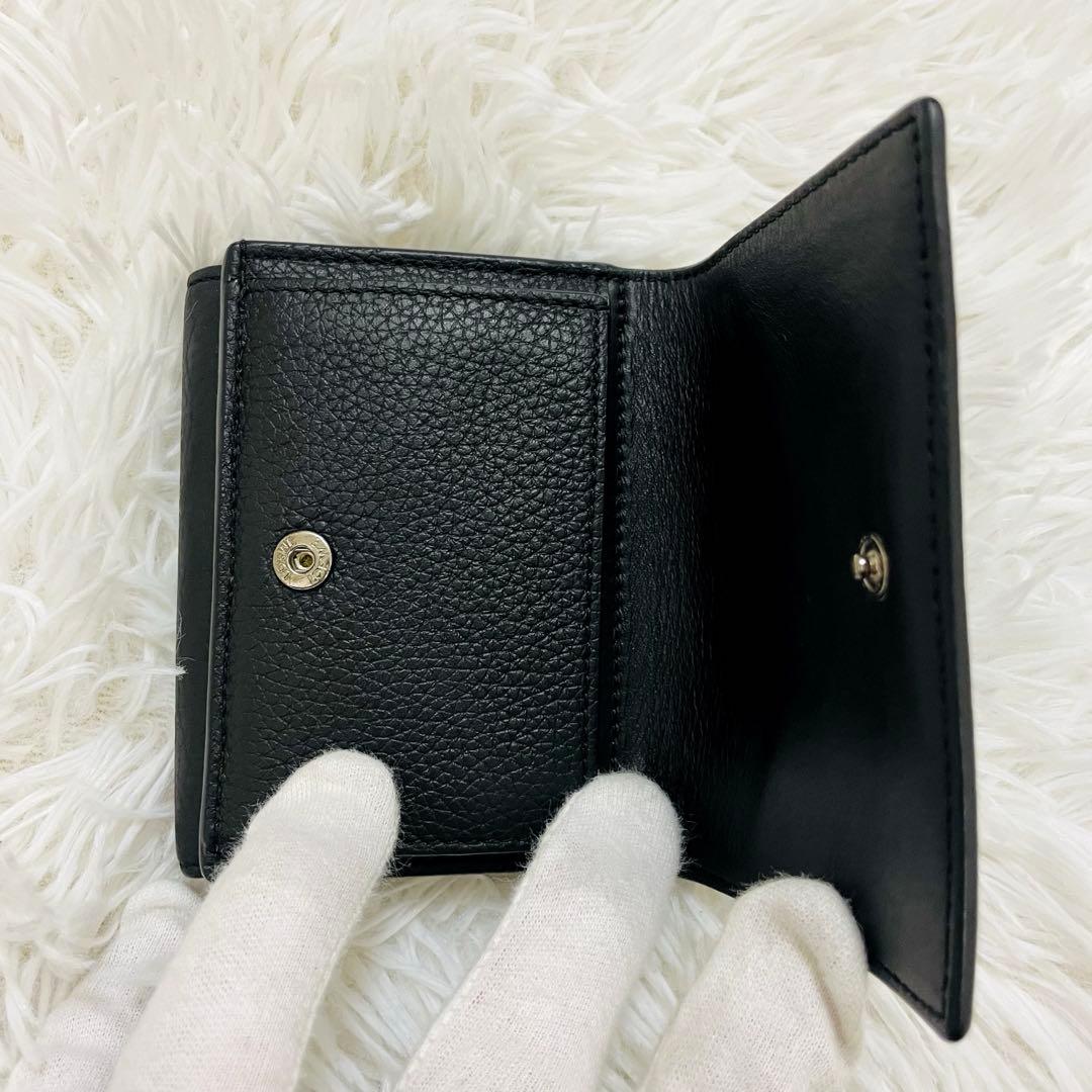 極美✨ 付属完備✨ロエベ 三つ折り財布 トライフォールド レザー ブラック