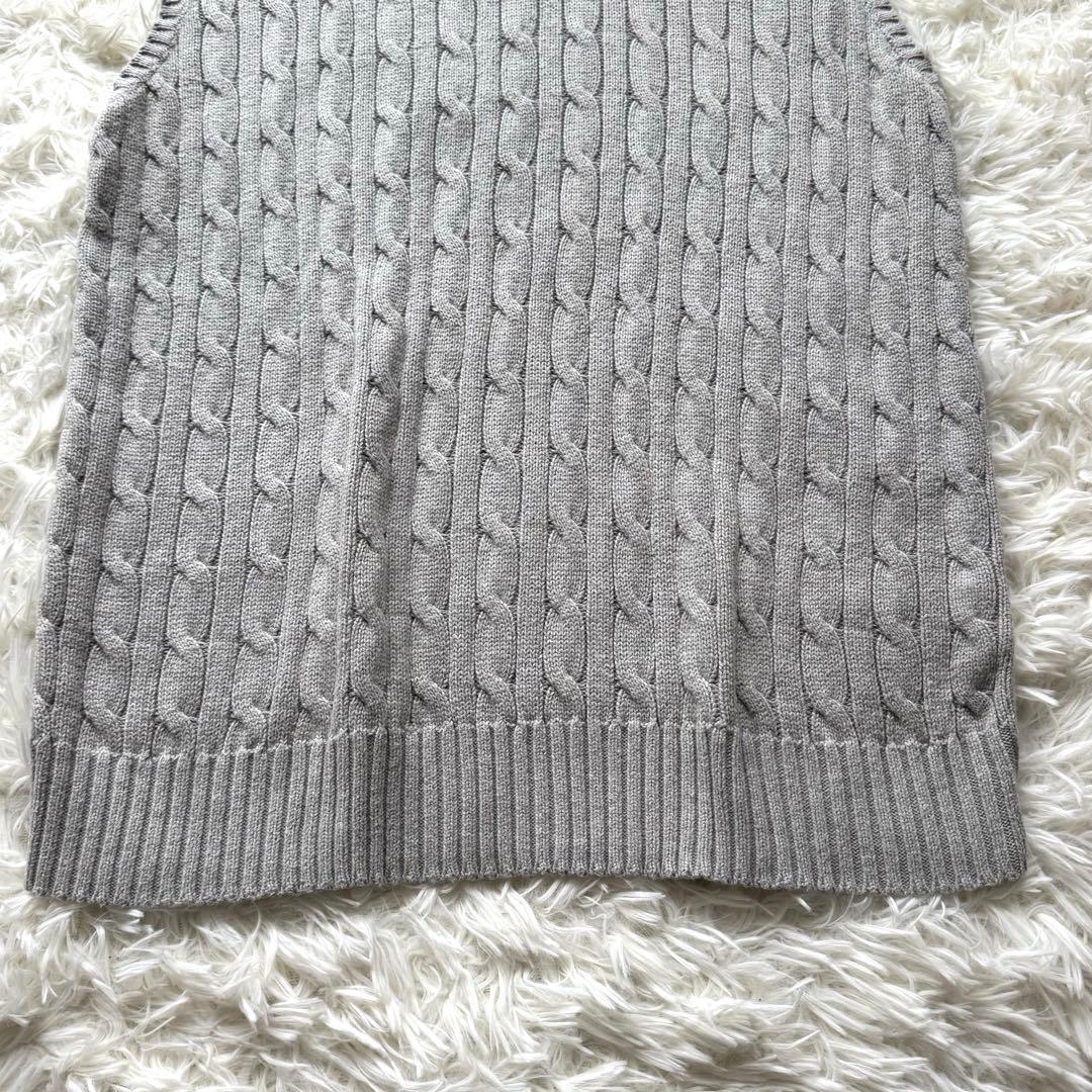 【近年モデル】ポロラルフローレン ケーブルニット ベスト コットン 刺繍 M
