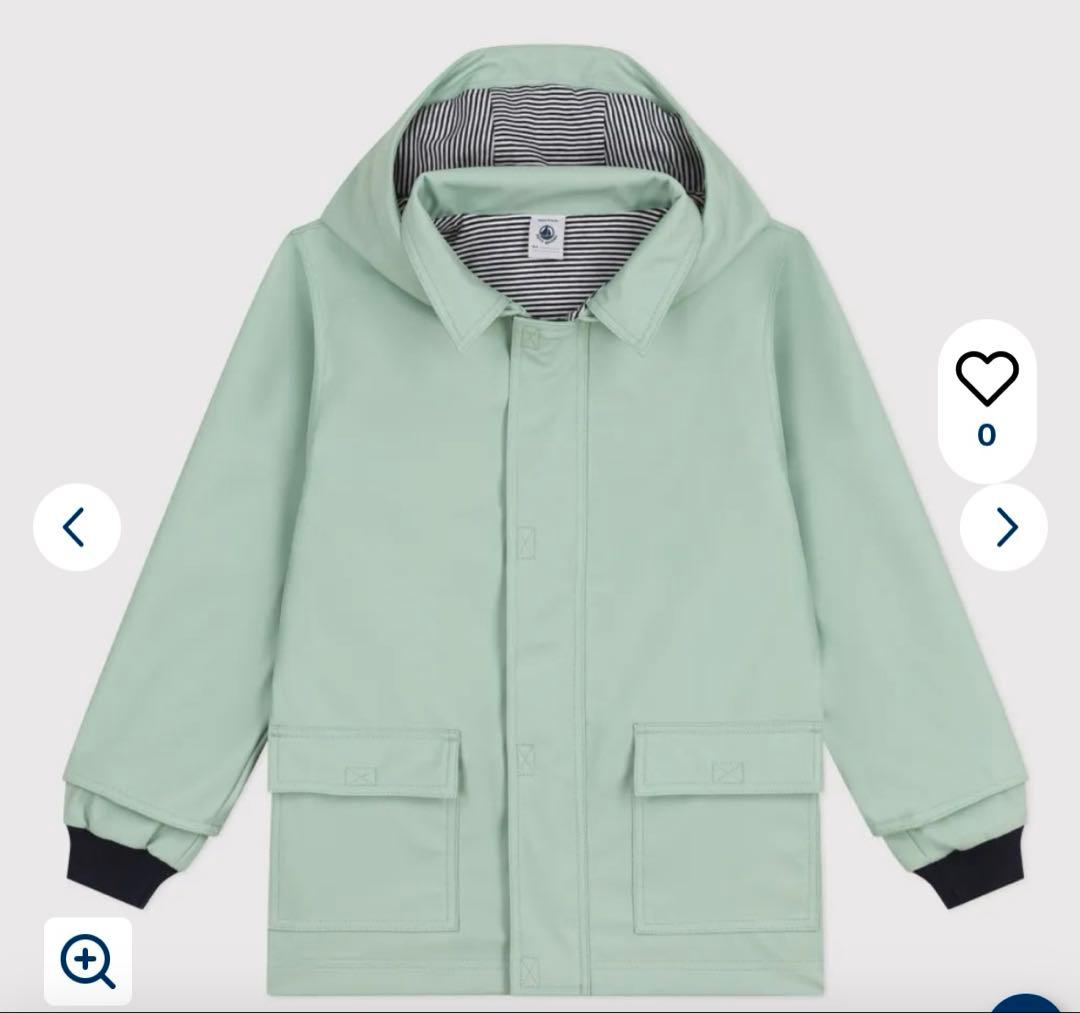 新品タグ付き　petit bateau ヨットパーカー　86センチ　モスグリーン