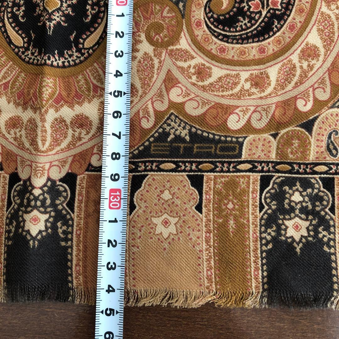 ETRO ウール＆シルク　ストール　ペイズリー　エトロ　絹　毛　イタリア製