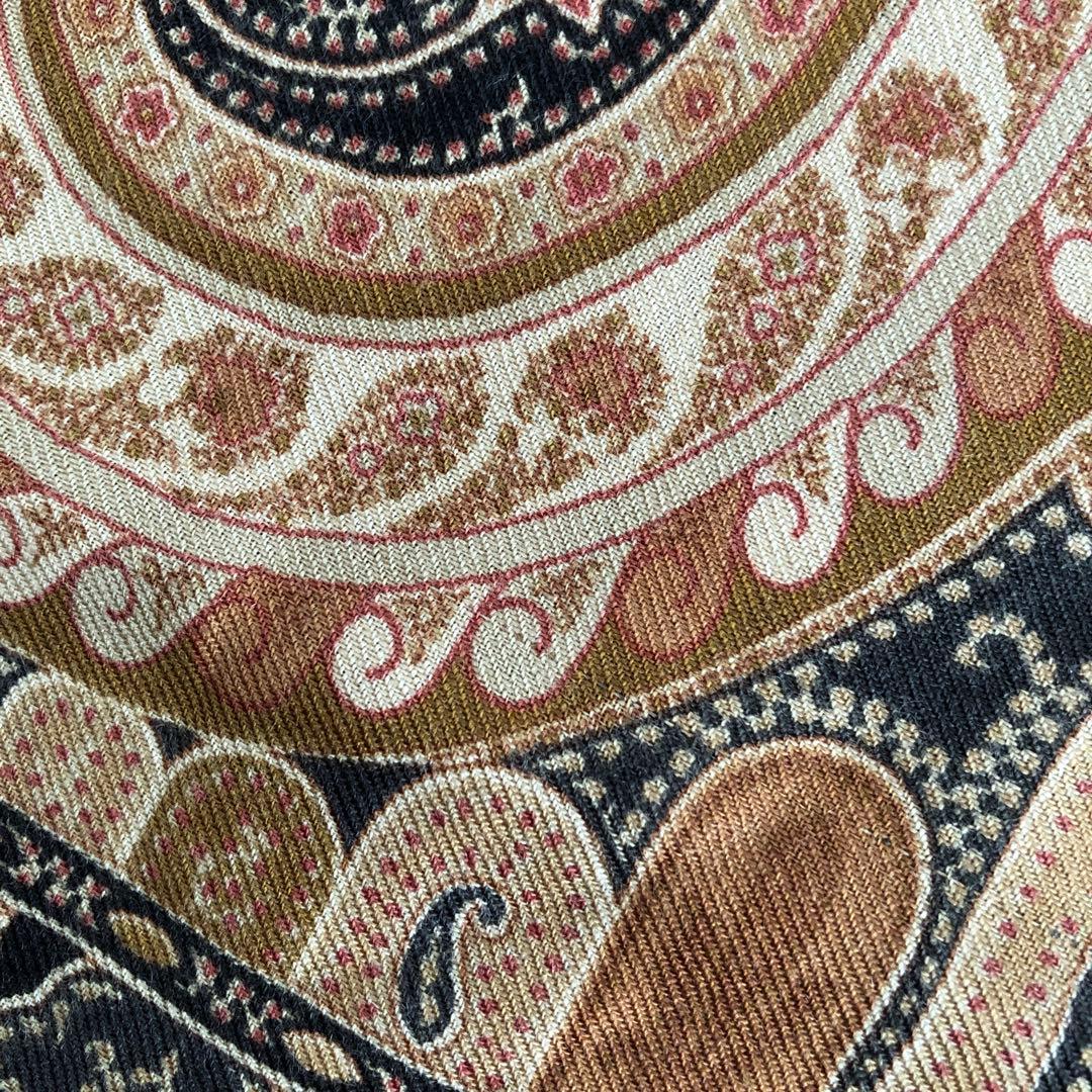 ETRO ウール＆シルク　ストール　ペイズリー　エトロ　絹　毛　イタリア製