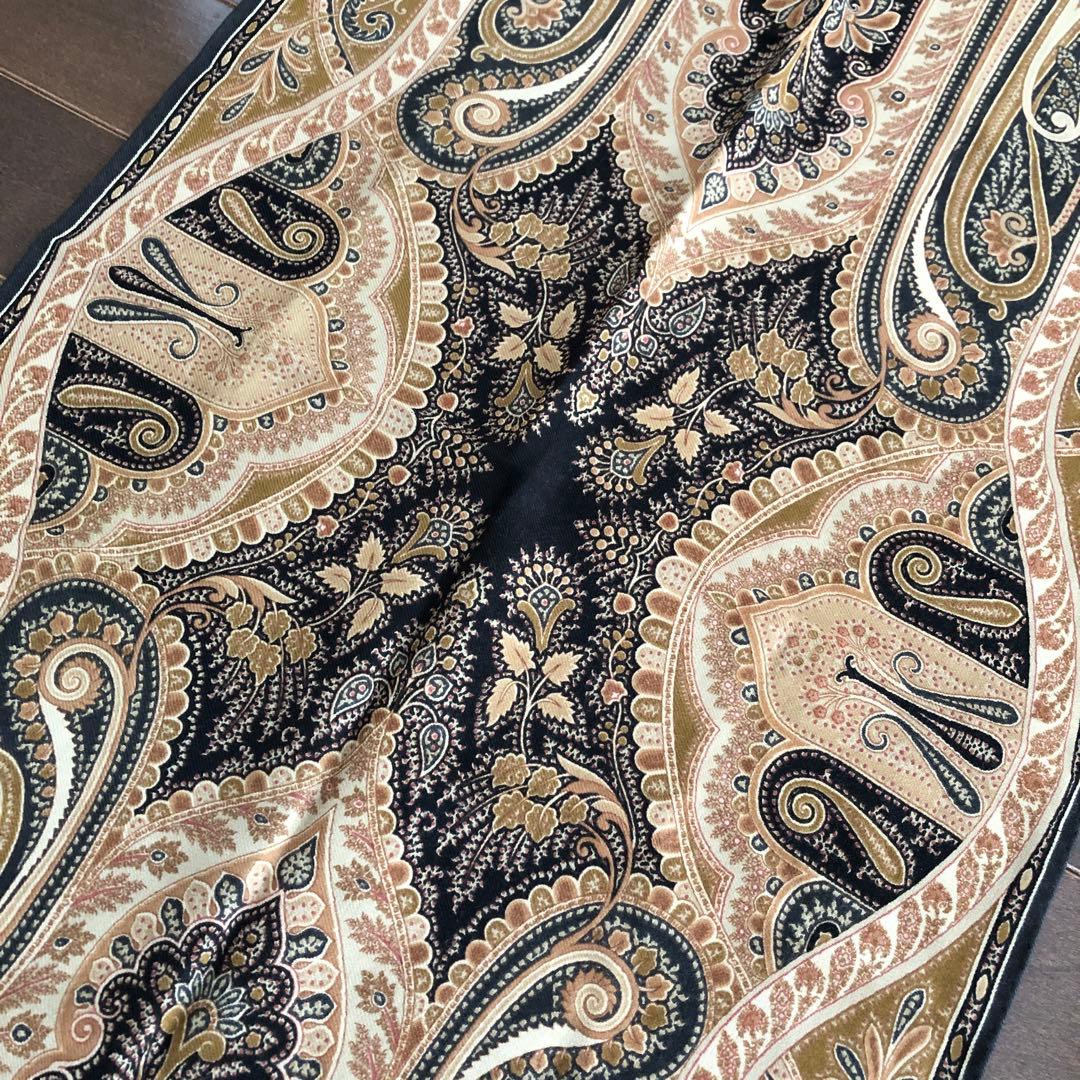 ETRO ウール＆シルク　ストール　ペイズリー　エトロ　絹　毛　イタリア製