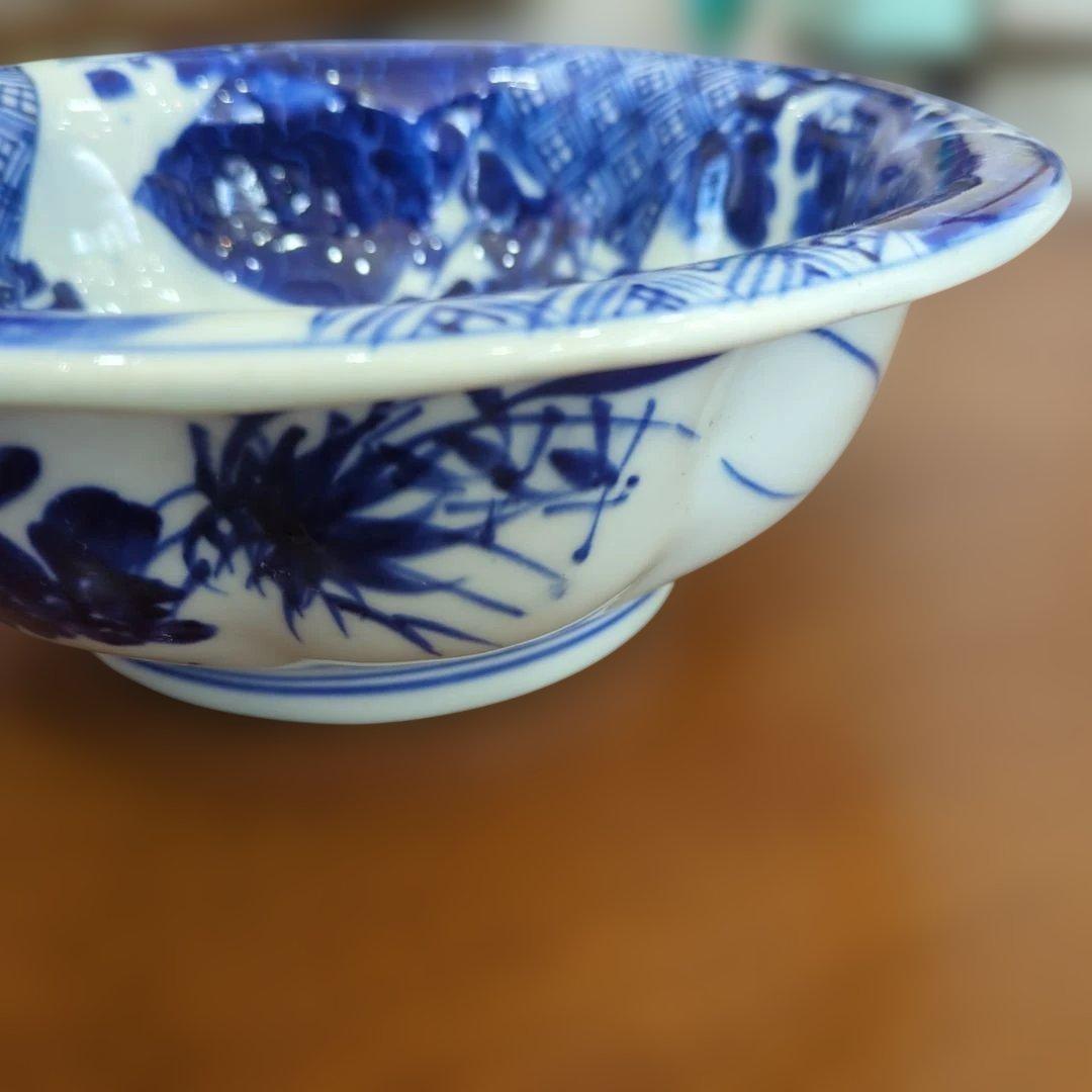 骨董　伊万里　鉢　ベロ藍　器　陶器　盛鉢　染め付け　古伊万里