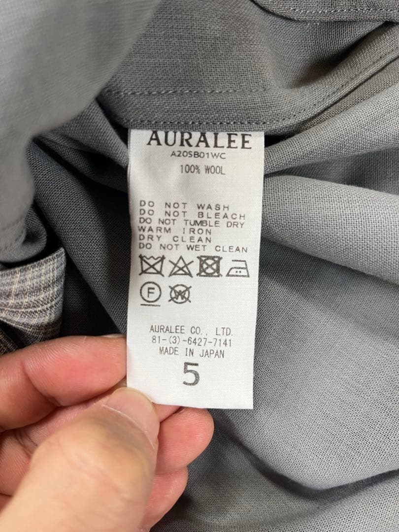AURALEE　ハードツイストウールダブルフェイスチェックブルゾン 日本製