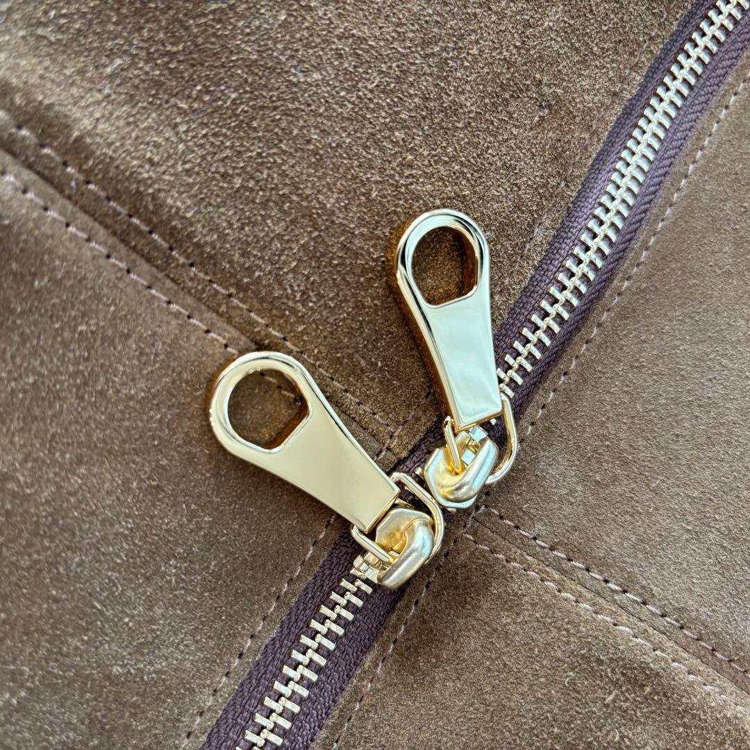 【美品】chiiiibagスウェードビッグボストンバッグ　キャメル