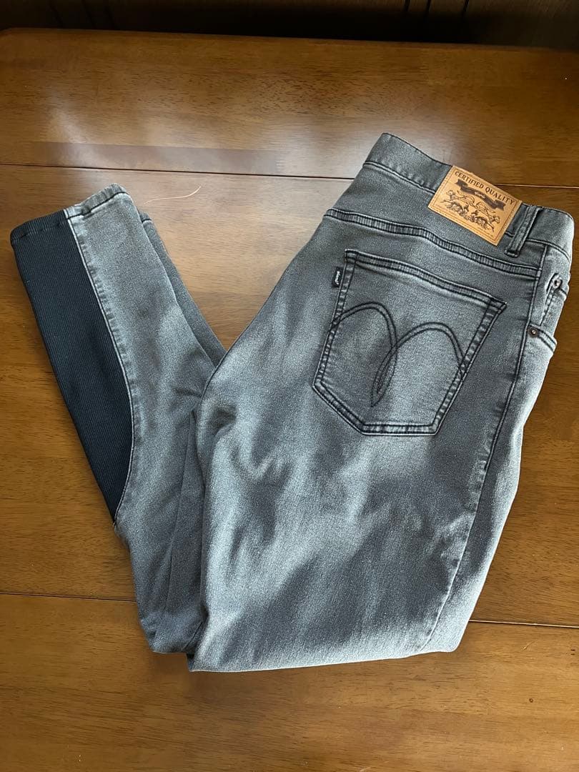 glamb 裾リブ ストレッチ デニムパンツ M