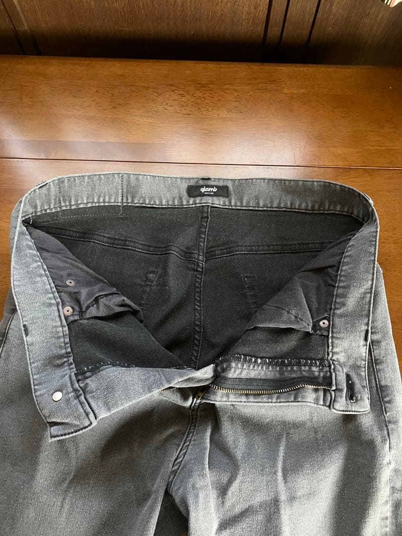 glamb 裾リブ ストレッチ デニムパンツ M