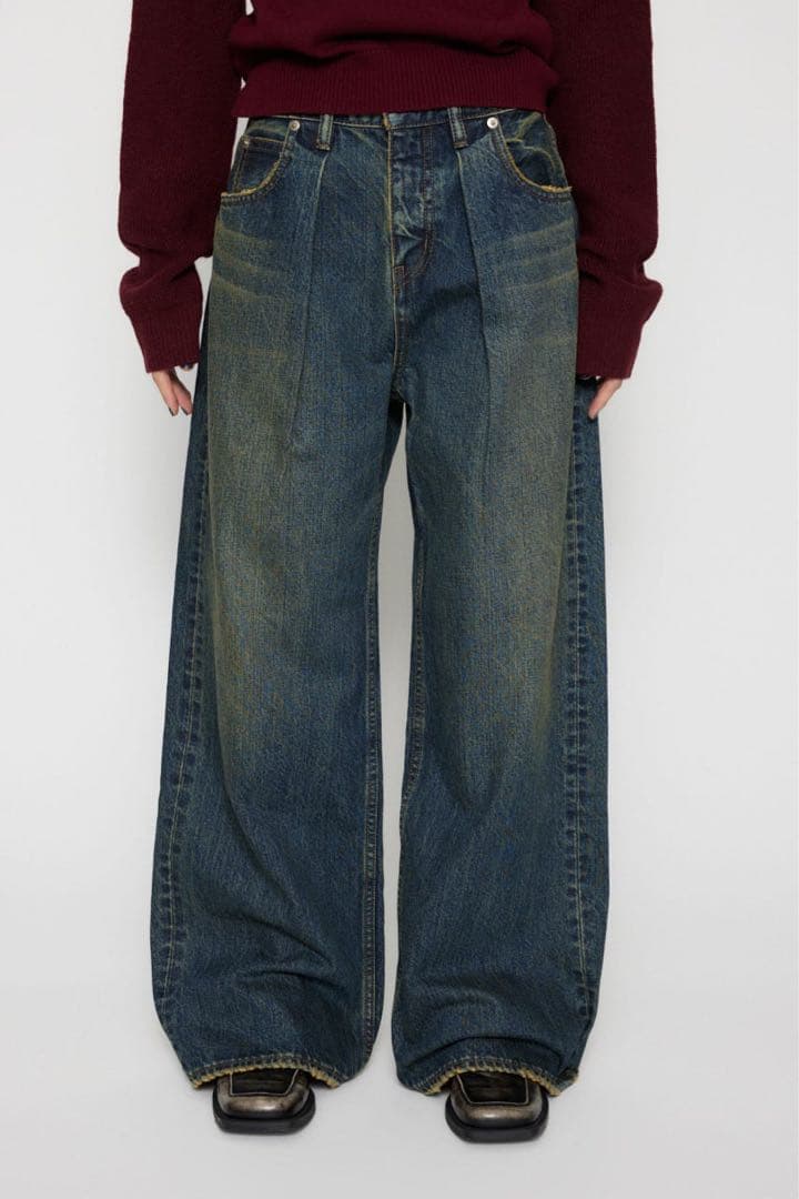 LAGUA GEM CLASSIC WASH TUCK デニム　ブルー　25