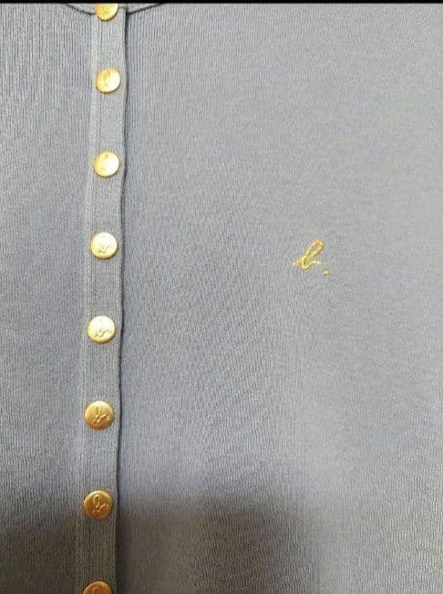 agnès b. \"b.\"ロゴ刺繍 コットンニットカーディガン　M　2025SS