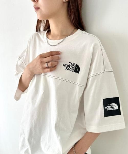 韓国　ノースフェイス　ダメージ　Tシャツ　白　XL 新品　ウォッシュ加工　XXL