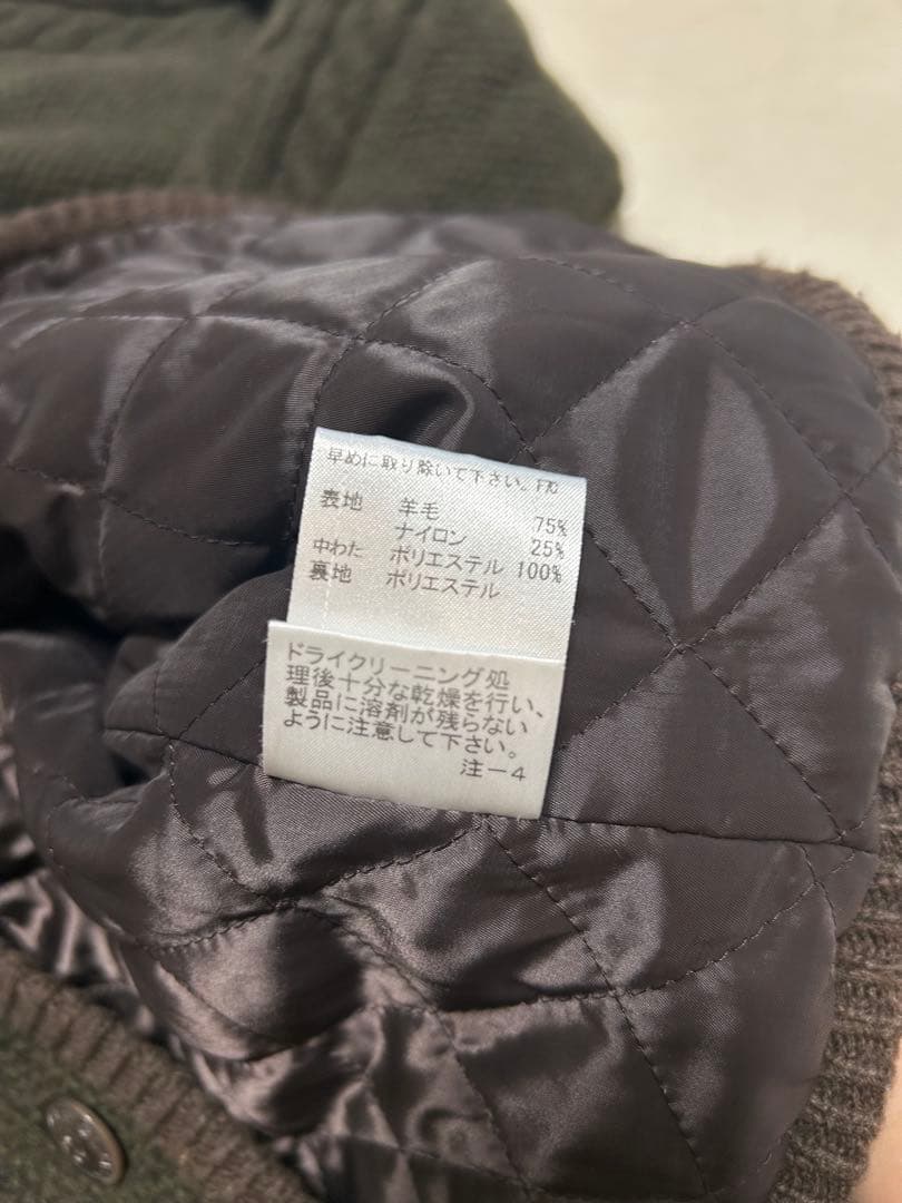 BURBERRY BLACK LABEL ケーブルニットダッフルコート