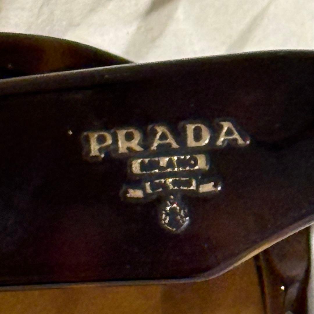 PRADA プラダ サングラス ウェリントン型 男女兼用 リボンロゴ