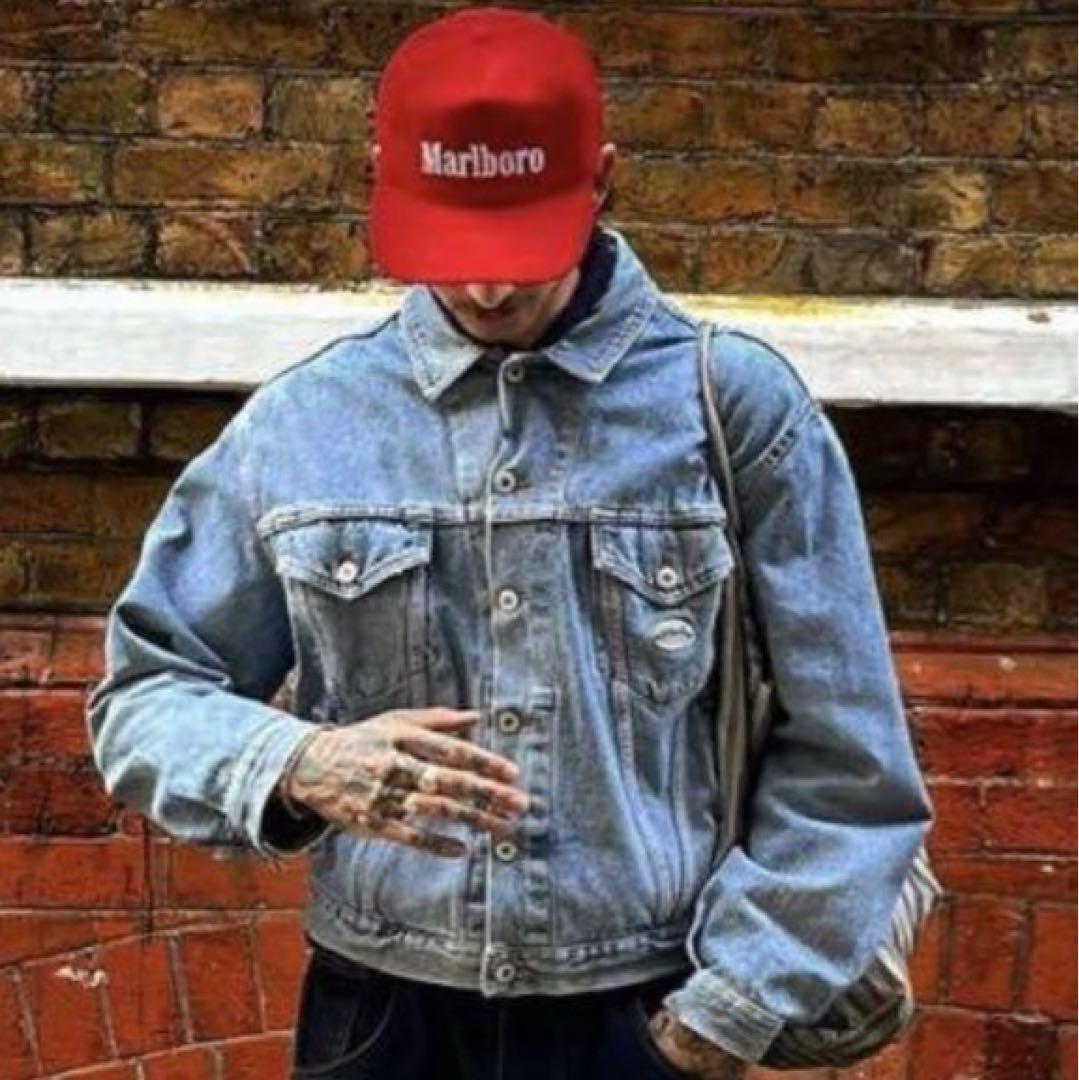 Marlboro マルボロ コーデュロイキャップ CAP 刺繍ロゴ アイレット