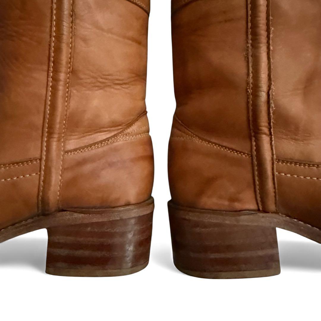 希少 ヴィンテージ FRYE レザーロングブーツ キャメル ウエスタン 24cm