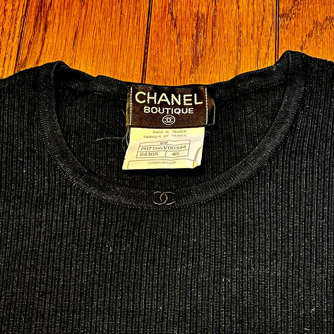 CHANEL 半袖 リブ Tシャツ