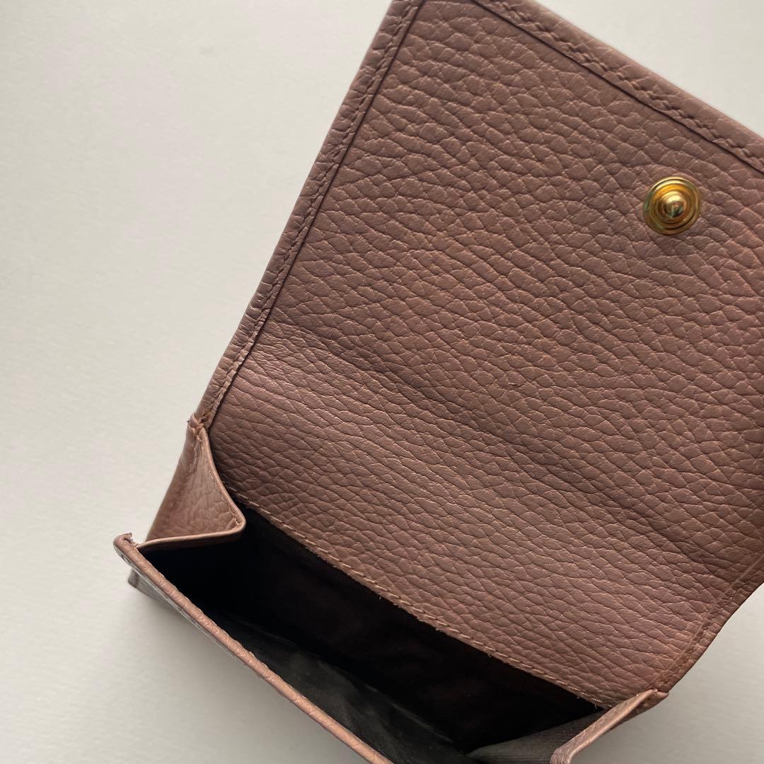 か*な様 GUCCI ピンクベージュ レザー三つ折り財布 GGマーモント　ダブル