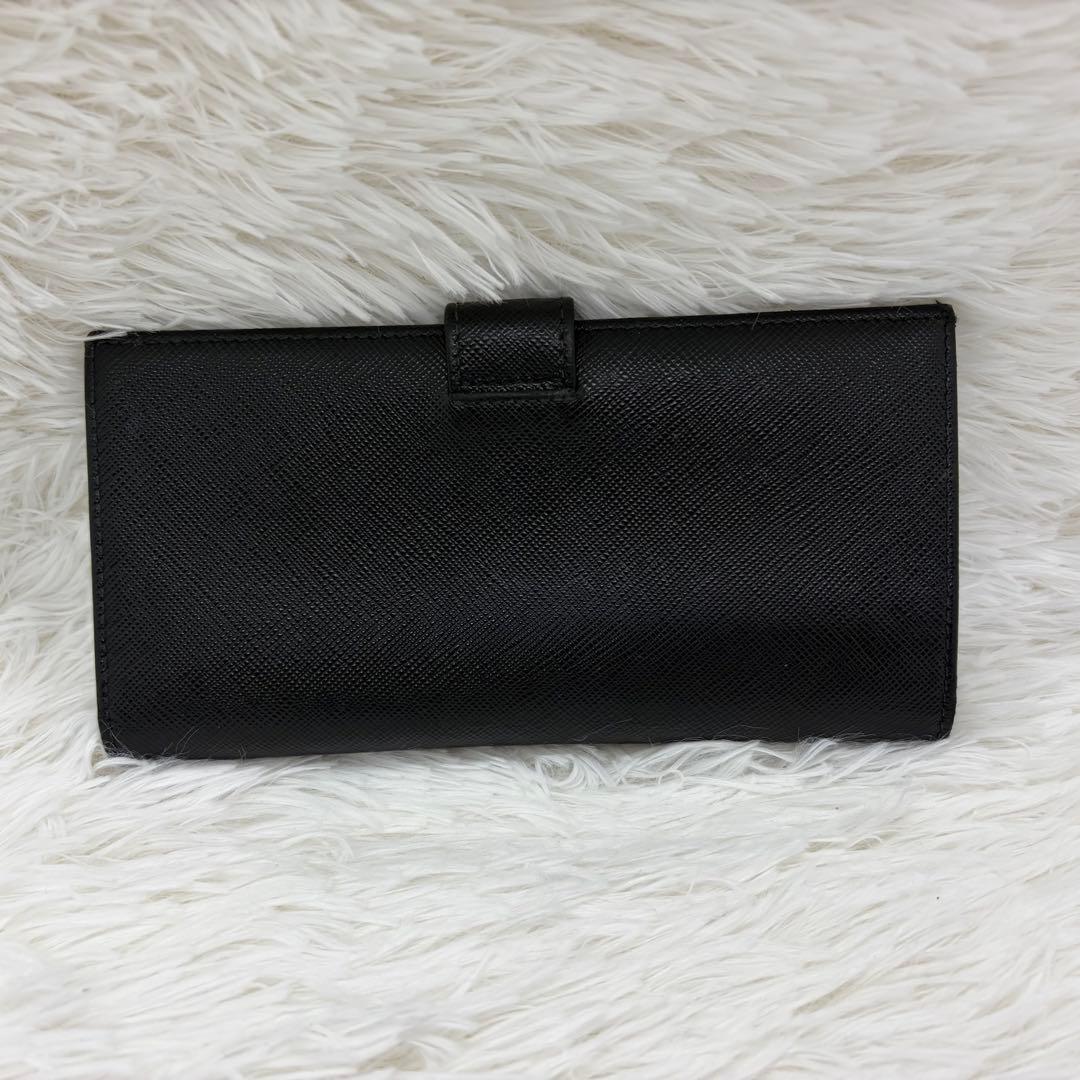 美品✨️プラダ 長財布 折り財布 サフィアーノ レザー ゴールド金具 ブラック
