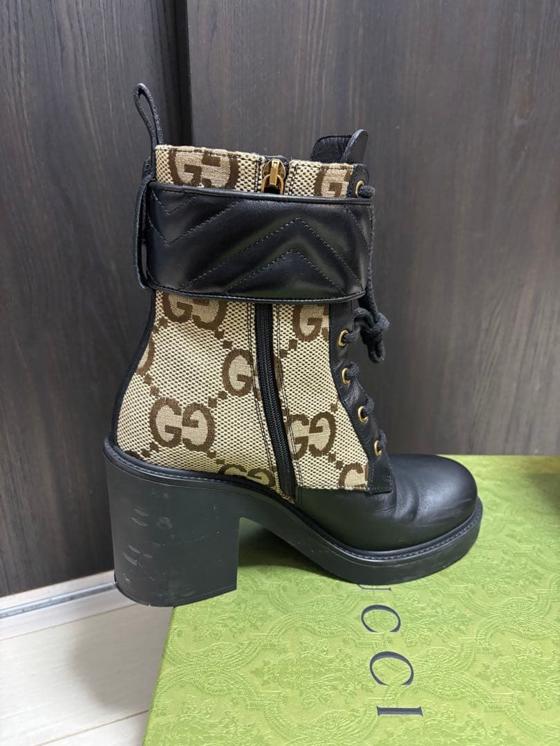 GUCCI GGロゴ レースアップブーツ サイズ37