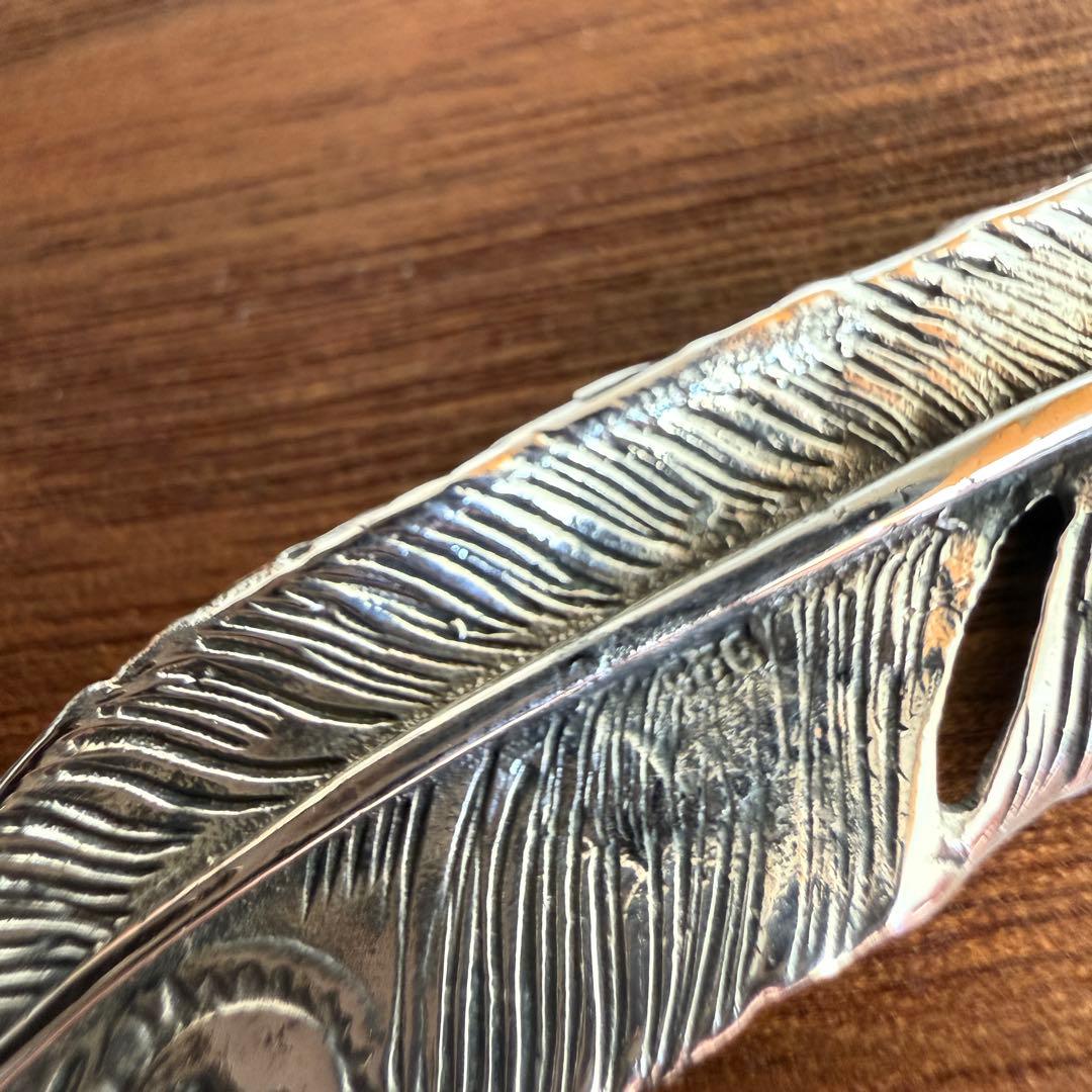 シルバー925無垢【新品】イーグルメタルフェザーペンダント右silver925