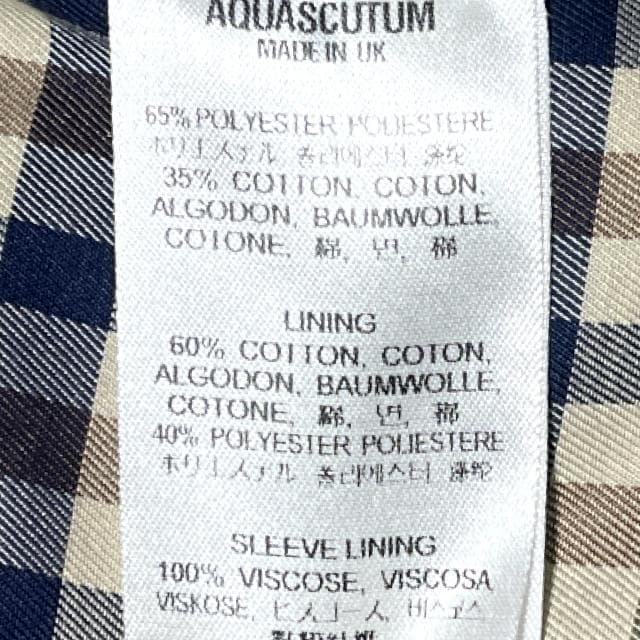 アクアスキュータム トレンチコート Aquascutum 英国製 チェック裏地