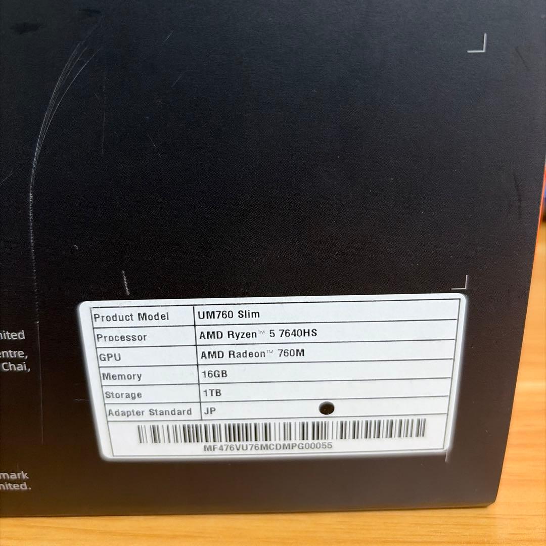 ミニPC MINIS FORUM UM760 Slim EliteMini