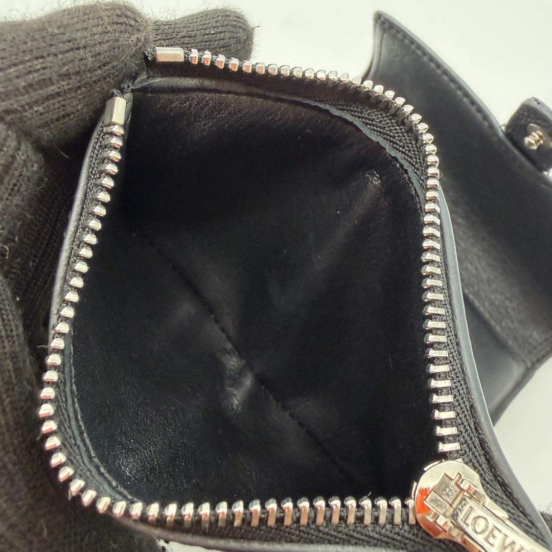 極美品　LOEWE ロエベ バーティカルウォレット 折り財布　レザー　ブラック