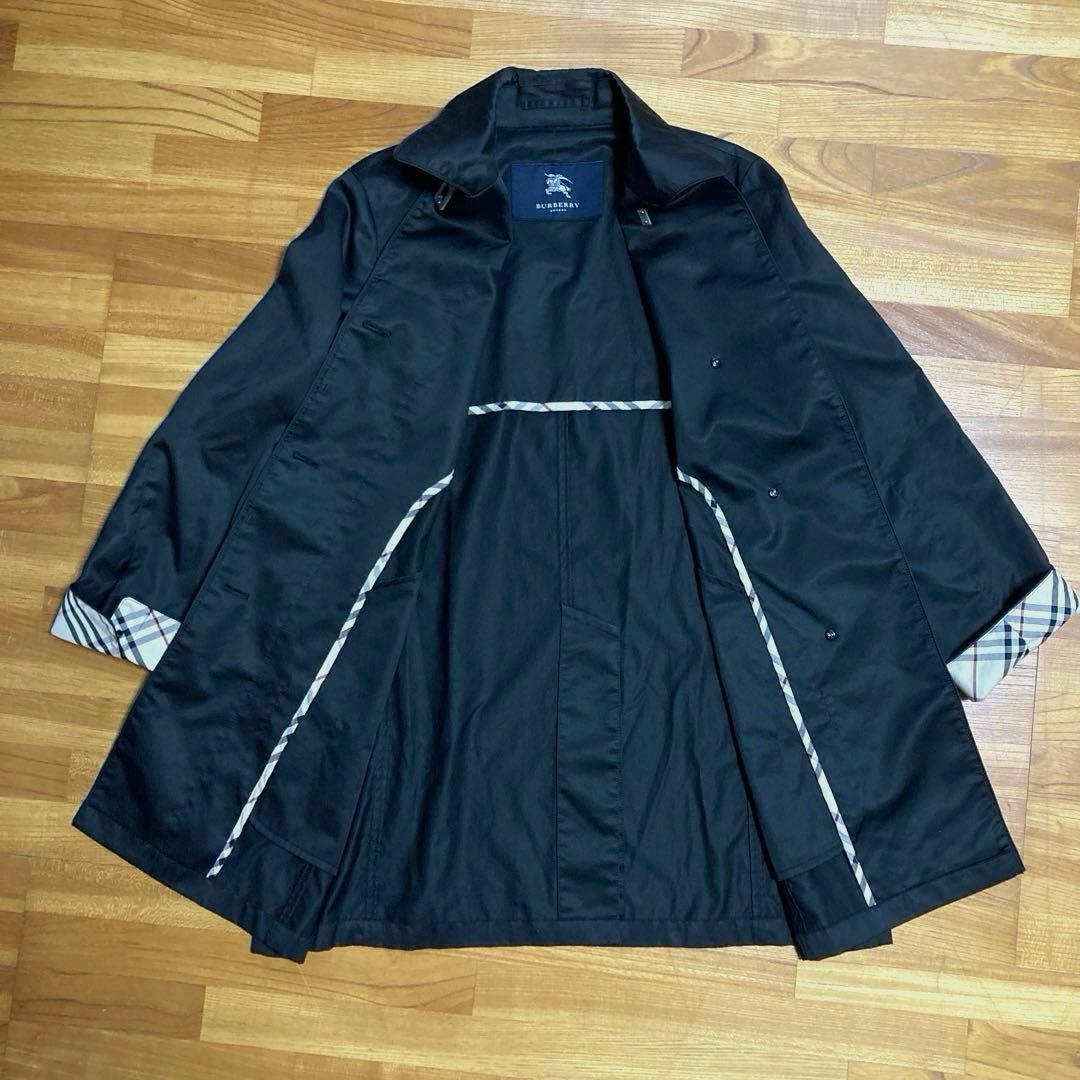 BURBERRY:美品✨スプリングコート ノバチェック ステンカラー 比翼　黒