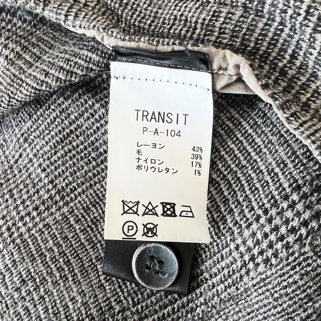 TRANSIT PAR-SUCH グレンチェックシャツコート M トランジット
